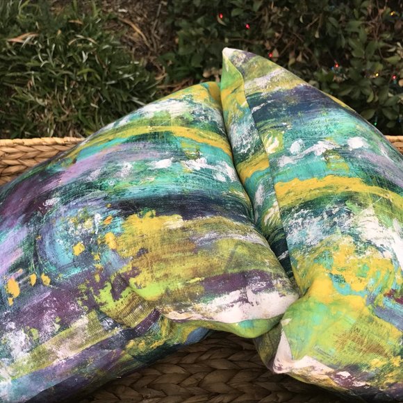 NWT 16"x16" Canvas Artisan Throw Pillow, Home Decor, Art by Noora Elkoussy - Picture 3 of 9